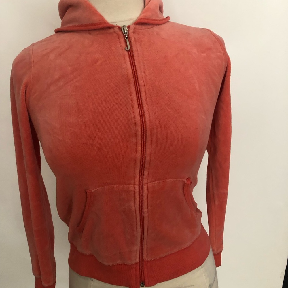 Juicy Couture Velvet Peach Velour Track Jacket